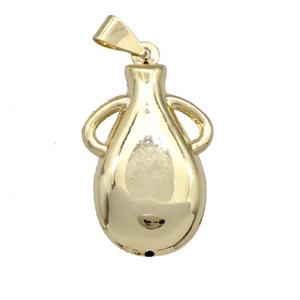 Copper Flagon Charms Pendant Gold Plated, approx 28-42mm