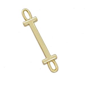 Copper Connector Letter-I Gold Plated, approx 7-15mm