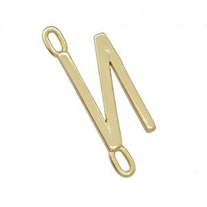 Copper Connector Letter-N Gold Plated, approx 7-15mm