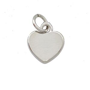 Copper Heart Pendant Platinum Plated, approx 9mm