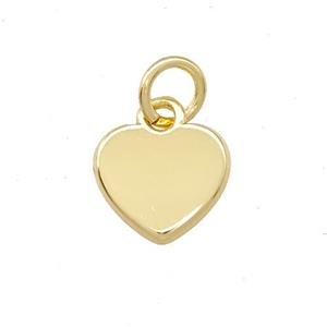 Copper Heart Pendant Gold Plated, approx 9mm