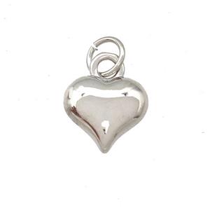 Copper Heart Pendant Platinum Plated, approx 9.5mm