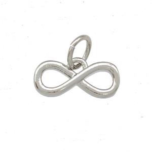 Copper Infinity Pendant Platinum Plated, approx 5-11.5mm
