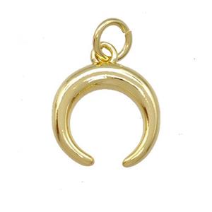 Copper Crescent Pendant Gold Plated, approx 12mm