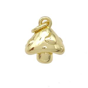 Copper Mushroom Pendant Gold Plated, approx 8-9mm