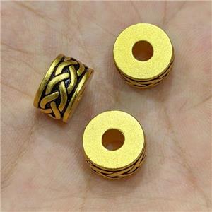 Copper Heishi Beads Large Hole Gold Plated, approx 12mm, 4mm hole