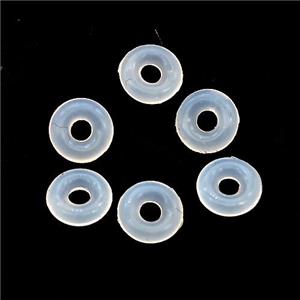 White Rubber Stopper Beads Spacer, approx 6mm, 2mm hole
