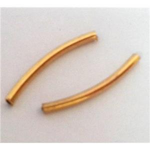 colorfast copper bead, tube, gold plated, approx 2x25mm, 1.5mm hole
