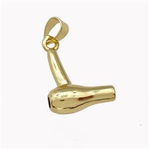 HairDryer Charms Copper Pendant Gold Plated, approx 14-15mm