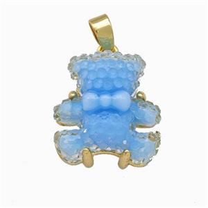 Resin Bear Pendant gold plated, approx 15mm