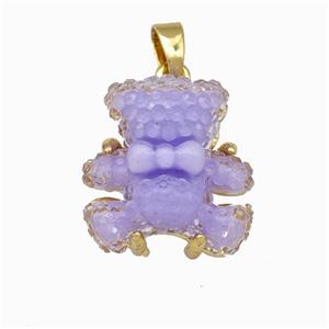 Resin Bear Pendant gold plated, approx 15mm