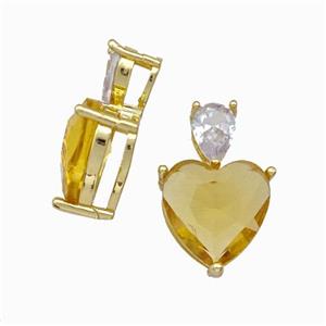 Crystal Glass Pendant 18K gold plated, approx 5-7mm, 12mm