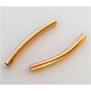 colorfast copper tube bead, gold plated, approx 2x27mm, 1.5mm hole