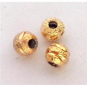colorfast copper bead, gold plated, approx 4mm dia