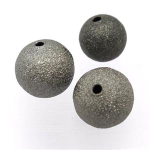 round copper stardust beads, corrugated, black plated, approx 8mm dia