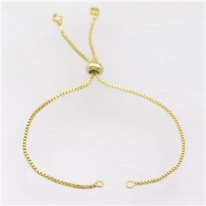 copper bracelet chain with zircon, closed orings, gold plated, approx 12cm length, 1mm thickness
