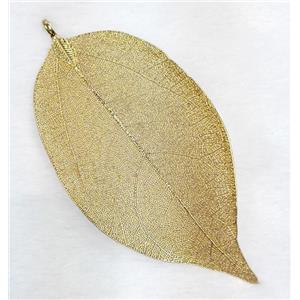 Unfading copper leaf pendant, gold plated, approx 50-90mm