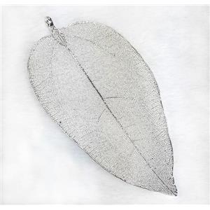 Unfading copper leaf, silver plated, approx 50-90mm