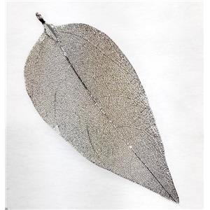 Unfading copper leaf, platinum plated, approx 50-90mm