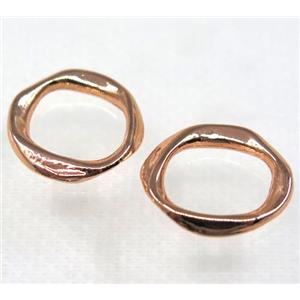 colorfast copper linker, rose gold, approx 17-20mm