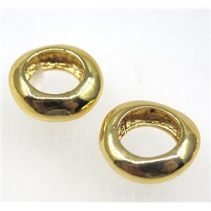 colorfast copper linker, gold plated, approx 18mm dia