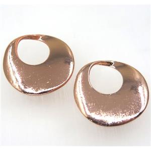 Colorfast copper GOGO pendant, rose gold, approx 28mm dia