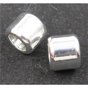 Colorfast copper tube beads, silver plated, approx 8mm, 5mm hole