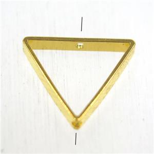 brass triangle bead, 2 holes, gold plated, approx 16x16x16mm