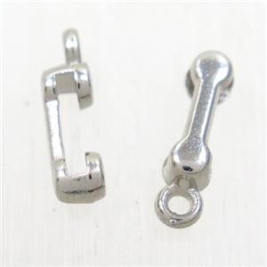 alloy phone pendant, platinum plated, approx 3.5-14mm