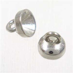 alloy cloche pendants for tassel, platinum plated, approx 8mm dia
