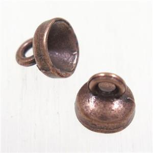 alloy cloche bellcaps pendants for tassel, antique red, approx 8mm dia