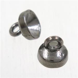 alloy cloche pendants for tassel, balck plated, approx 8mm dia