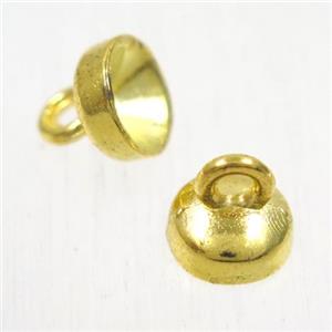 alloy cloche pendants for tassel, gold plated, approx 8mm dia