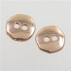 colorfast copper rulla beads, circle, rose gold, approx 10mm dia
