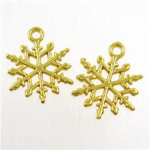 copper snowflake pendant, gold plated, approx 18mm dia