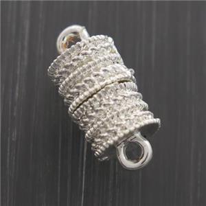 iron clasp, magnetic, silver plated, approx 8-12mm