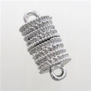 iron clasp, magnetic, platinum plated, approx 8-12mm