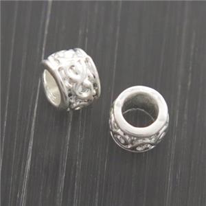 alloy rondelle beads, colorfast, silver plated, approx 5.5mm, 3mm hole