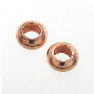 rondelle copper beads, rose gold, approx 6mm, 3mm hole