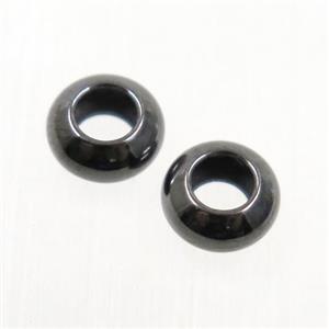 smooth copper beads, rondelle, black plated, approx 6mm, 3mm hole