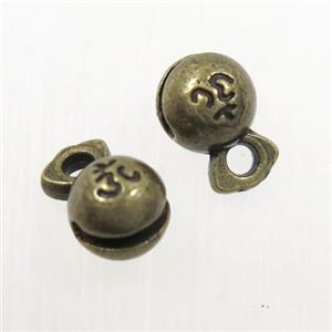 alloy bell pendant, antique bronze, approx 6mm dia