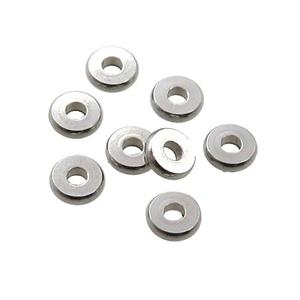 copper spacer beads, heishi, unfade, platinum plated, approx 8mm dia