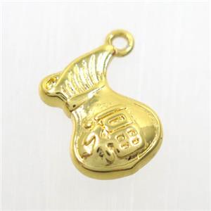 copper moneybag pendants, gold plated, approx 9-12mm