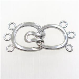 copper clasp, platinum plated, approx 17-35mm