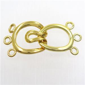 copper clasp, gold plated, approx 17-35mm