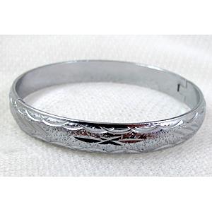 Copper Bangle, Platinum Plated, Nickel Free, Lead Free, 63mm dia, 10mm wide