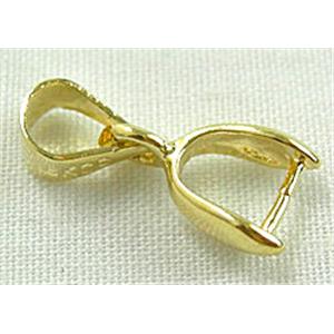 copper Pinch Bail, gold plated, 6x15mm