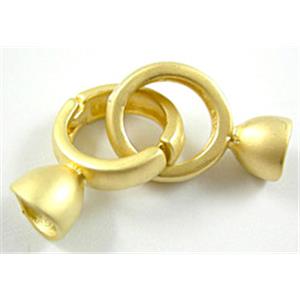Milk Gold Plated Copper Clasp, ring:14mm dia, 20mm length