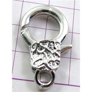 Platinum Plated Copper Lobster Clasp, 18x30mm