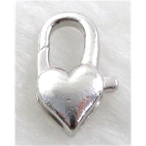 Parrot Clasp, alloy, platinum plated, 10x15mm
